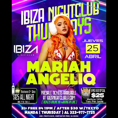 Mariah Angeliq, Thursday, April 25th, 2024