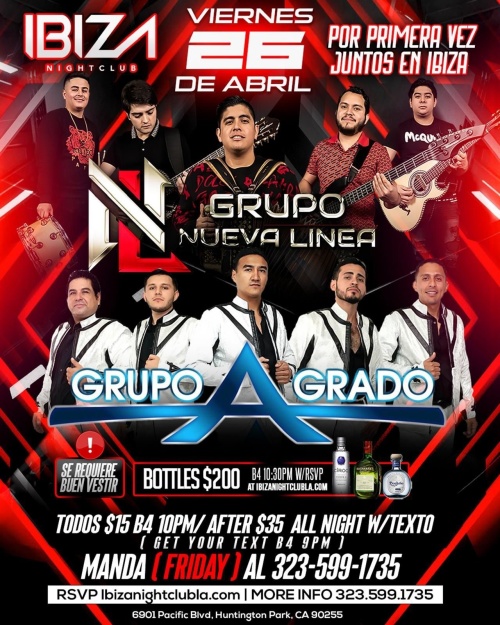 Grupo Nueva Linea Y Grupo Agrado - Ibiza Nightclub LA