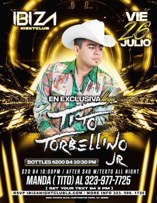 TITO TORBELLINO JR - Ibiza Nightclub LA