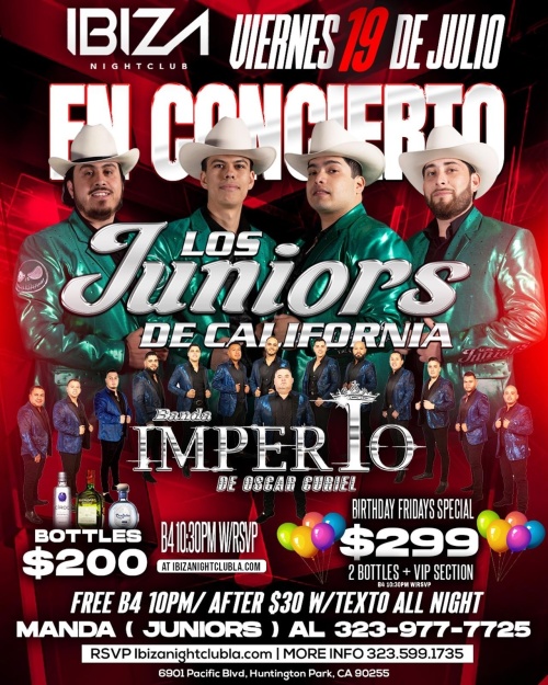 Los Juniors de California - Ibiza Nightclub LA