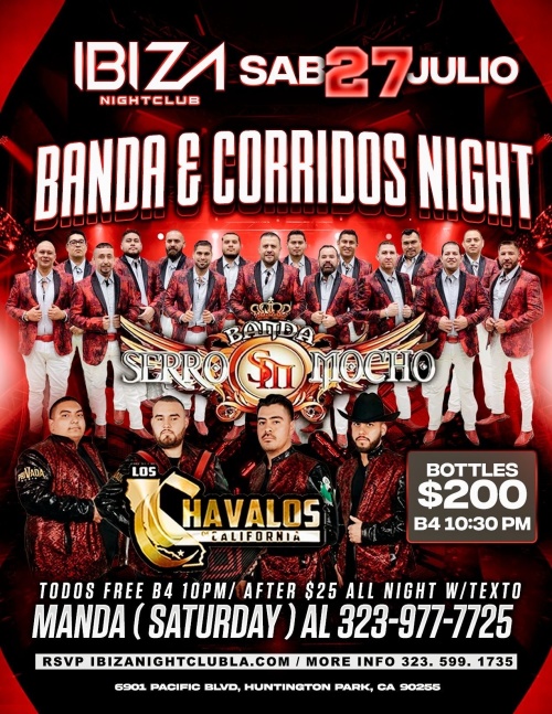 Banda and Corridos Night! - Ibiza Nightclub LA