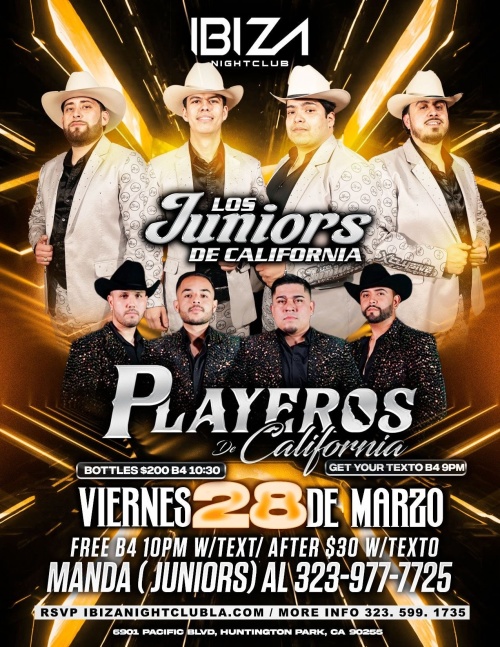 Los Juniors de California y Playeros - Ibiza Nightclub LA