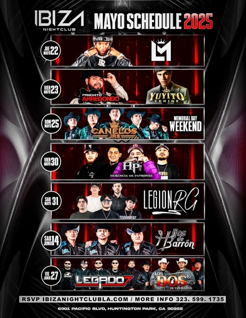 May Schedule - Ibiza Nightclub LA