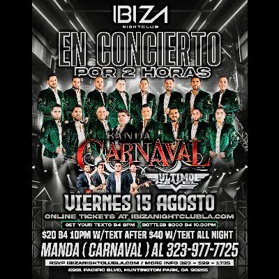 Banda Carnaval, Friday, August 15th, 2025