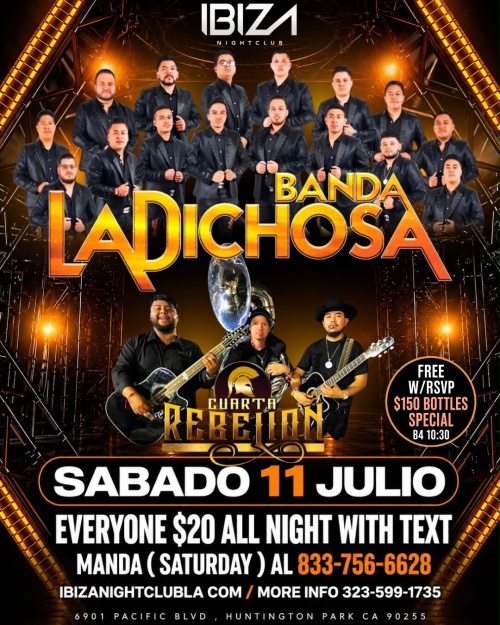 Banda la Dichosa y Cuarta Rebelion - Ibiza Nightclub LA