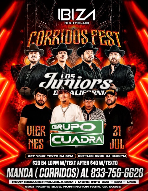 Los Juniors de California y Grupo Cuadra - Ibiza Nightclub LA