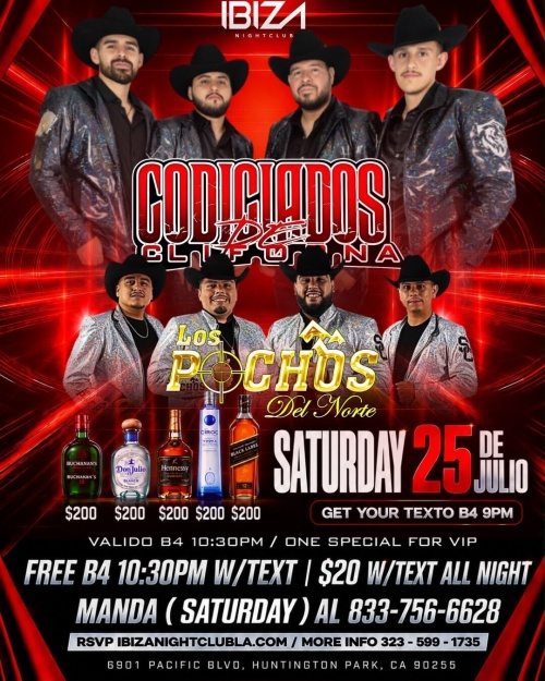 Codiciados y Los Pochos - Ibiza Nightclub LA