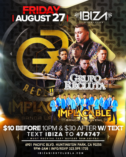 Grupo Recluta, Banda Fantastica - Ibiza Nightclub LA