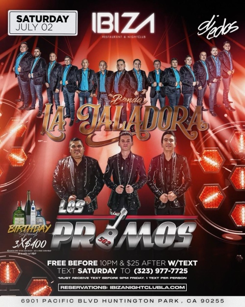 BANDA LA JALADORA - LOS PRIMOS - Ibiza Nightclub LA