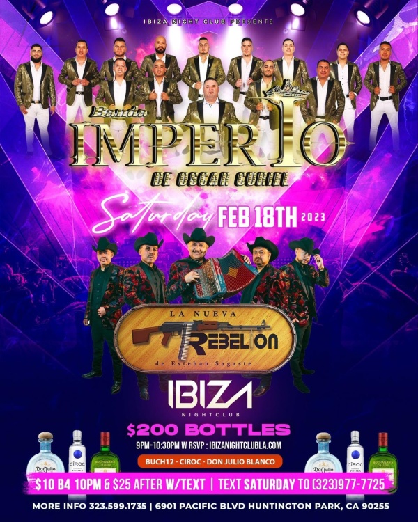 BANDA IMPERIO - LA NUEVA REBELION - Ibiza Nightclub LA