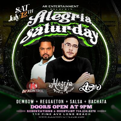 Alegria Saturday, Saturday, July 12th, 2025