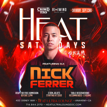 HEAT Saturdays W/ DJ Nick Ferrer - Sat Sep 23