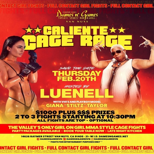 CALIENTE CAGE RAGE WITH LUENELL - Dames N Games Topless Sports Bar & Grill VN