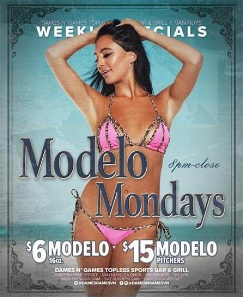 Modelo Mondays - Dames N Games Topless Sports Bar & Grill VN