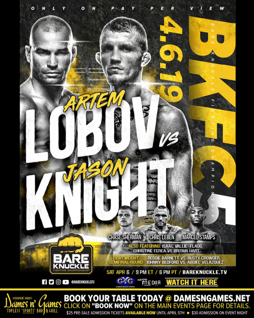 BKFC5 Lobov vs. Knight - Dames N Games Topless Sports Bar & Grill LA