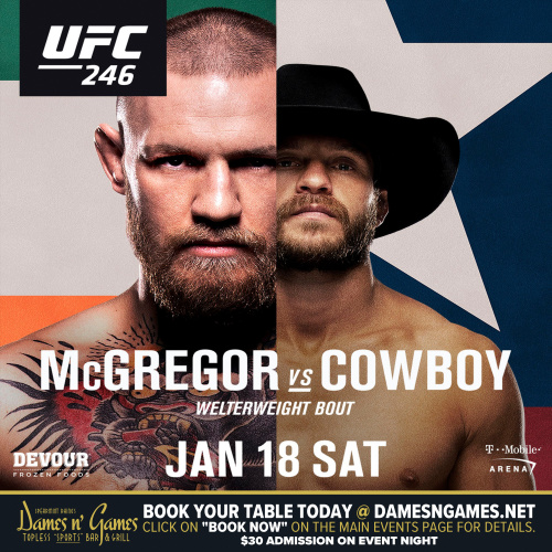 UFC 246 McGREGOR vs COWBOY - Dames N Games Topless Sports Bar & Grill LA