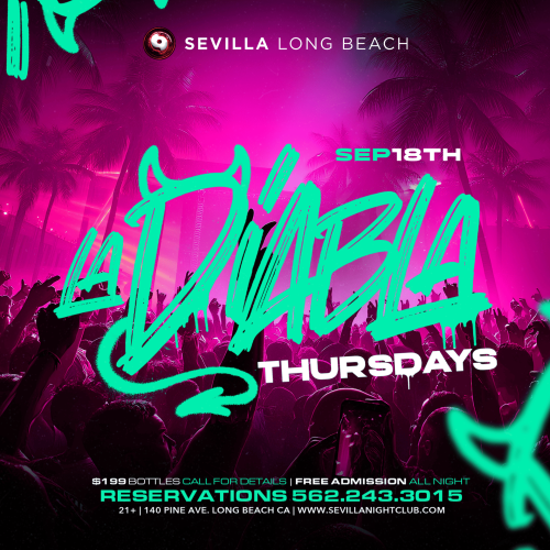 La Diabla Thursdays | Latin Night at Sevilla Nightclub Long Beach - Flyer