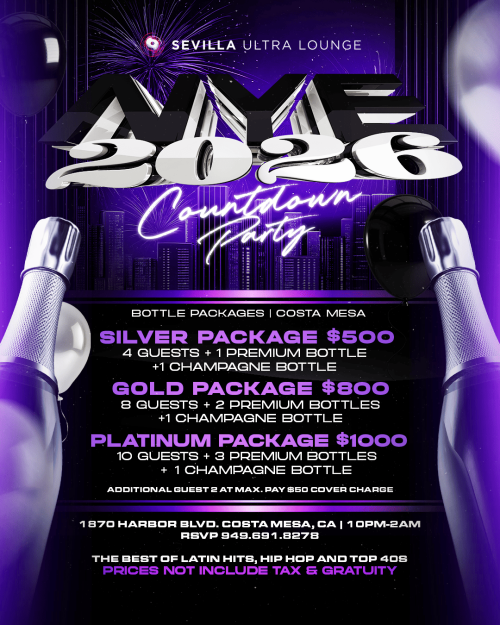 Sevilla Nightclub OC | NYE 2026 – Epic Latin Bash! - Flyer
