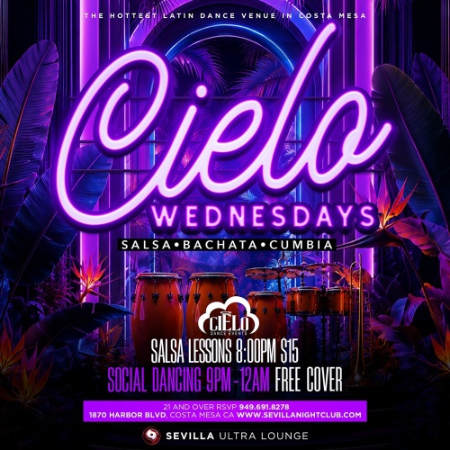 Costa Mesa: Wednesday Salsa Bachata Nights | Classes+After Party - Flyer