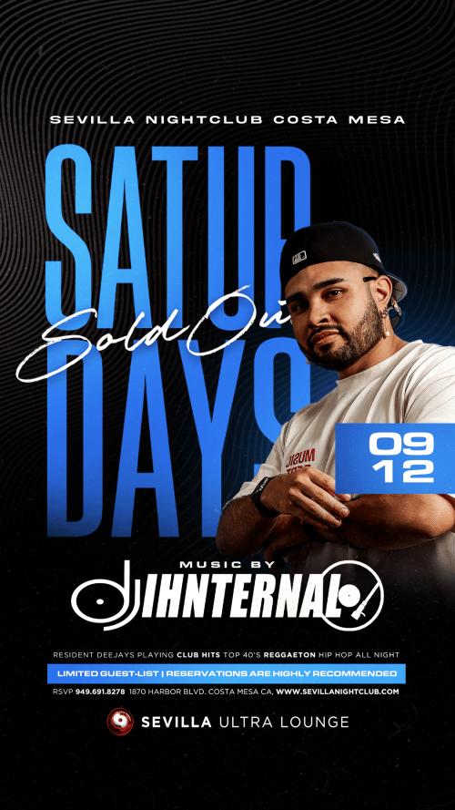 Sevilla Costa Mesa | Hotter Than Ever Latin Saturdays - Flyer