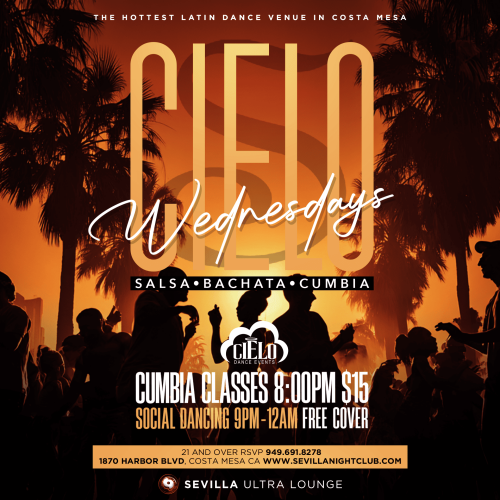 Costa Mesa: Wednesday Salsa Bachata Nights | Classes+After Party - Flyer