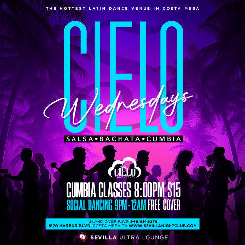 Costa Mesa: Wednesday Salsa Bachata Nights | Classes+After Party - Flyer