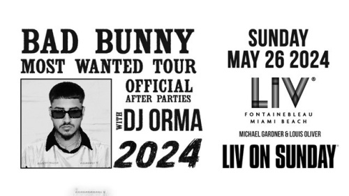 Bad Bunny Official Tour After Party: Night 2 - Flyer