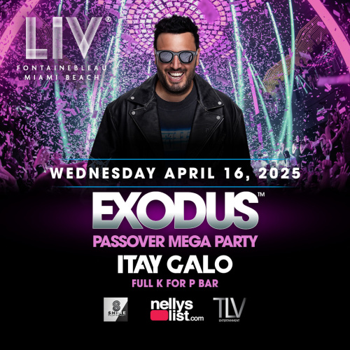 EXODUS Passover Mega Party Itay Galo & Joezi - Flyer