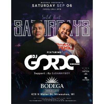 SOLD OUT SATURDAY'S WITH DJ DANNYBOY & DJ GORDO, Saturday, September 6th, 2025