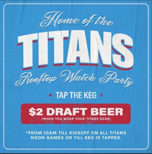 Titans Rooftop Watch Party - Flyer