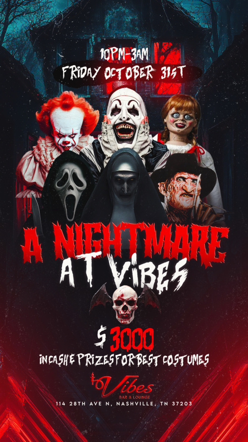 A NIGHTMARE AT VIBES - Flyer