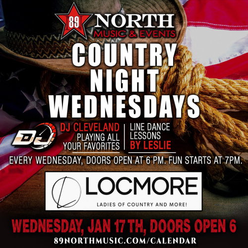 Country Night w/ Leslie & DJ Carter & LOCMORE - Flyer