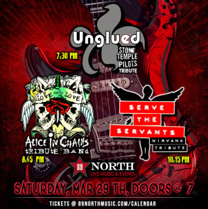 Flyer: Unglued, Love Hate Love, & Serve the Servants