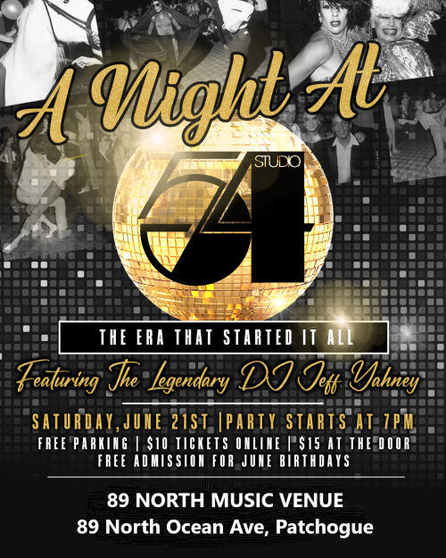 A NIGHT AT STUDIO 54 w/DJ JEFF YANEY - Flyer