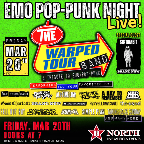 The Warped Tour Band & Sic Transit - Flyer