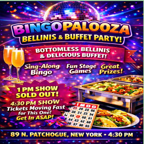 BINGOPALOOZA - 4:30PM Bellinis & Buffet - Flyer