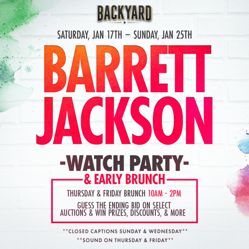 Barrett Jackson Watch Party! - Flyer