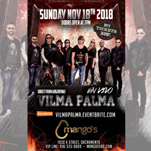 Vilma Palma LIVE, Sunday, November 18th, 2018