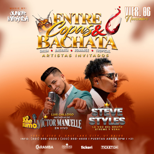 Entre copas y bachata - Flyer