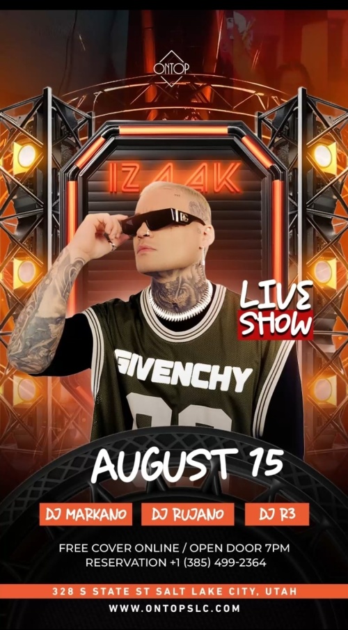 IZAAC LIVE – AUGUST 15 AT ONTOP - Flyer