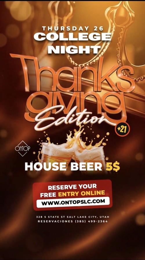 COLLEGE NIGHT THANKSGIVING EDITION - Flyer