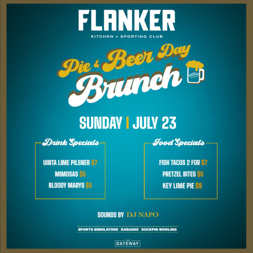 Flyer: Pie & Beer Day Brunch hosted by 103.1 The Wave.