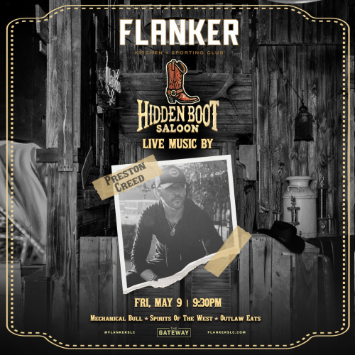 Flyer: Pro Basketball and Hockey Playoffs | Preston Creed in the Hidden Boot Saloon
