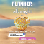 Flyer: Villa Night Watch Party | Weekend Warmup Thursdays