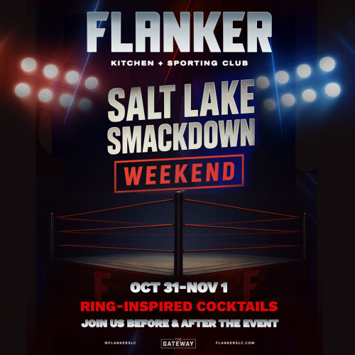 Flyer: Salt Lake Smackdown Weekend | Collegiate Saturdays | Buck off Bull Riding Tournament | Hallo-Dia De Los Muertos Week