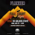 Flyer: Monday night Football | Homebase Mondays | Full Court Night: Utah VS Golden State | Tusks Up Night