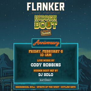Flyer: Hidden Boot Saloon Anniversary