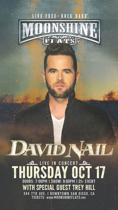 David Nail with special guest Trey Hill Live in Concert at Moonshine Flats - Moonshine Flats