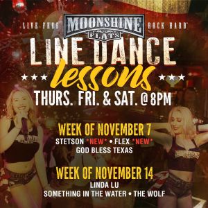 Line Dance Lessons at Moonshine Flats, Thursday, November 21st, 2024