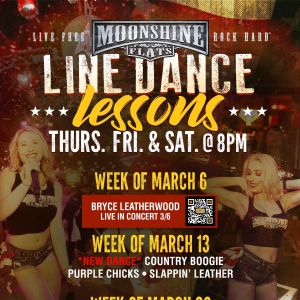 Line Dance Lessons at Moonshine Flats, Thursday, March 13th, 2025